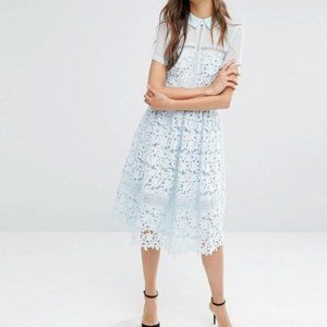 WAREHOUSE LACE COLLAR DRESS